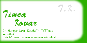 timea kovar business card